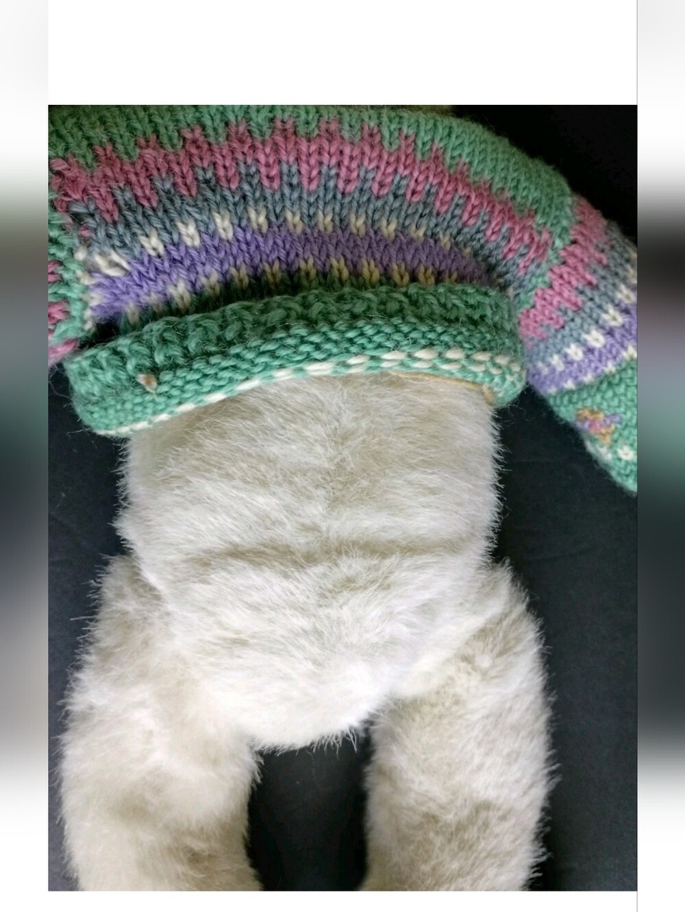 Boyd's Bears White Bear Green Crochet Sweater Pink Hands and Feet Move - Picture 12 of 12